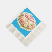 Happy Mother's Day floral wreath pocket Serviette (Ecke)
