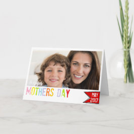 Happy Mothers Day Fotokarte farbenfrohe Typografie Karte
