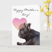 Happy Mother's day French Bulldog Grußkarte Karte (Gelbe Blume)