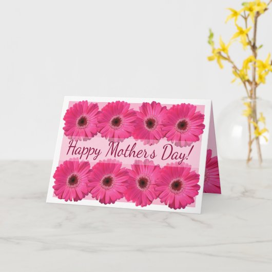 Happy Mother's Day Fresh Pink Gerber Daisies Karte (Gelbe Blume)