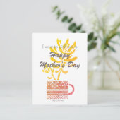 Happy Mother's Day Gelbe Blume Postkarte (Stehend Vorderseite)