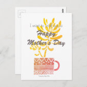 Happy Mother's Day Gelbe Blume Postkarte (Vorne/Hinten)