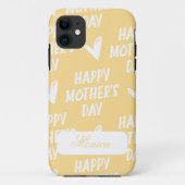 Happy Mother's Day Gelben Hintergrund individuelle Case-Mate iPhone Hülle (Rückseite)