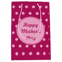 Happy Mother's Day Gift Bag (Magenta & Soft Pink) Mittlere Geschenktüte