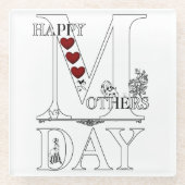 Happy Mothers Day Glass Untersetzer (Vorderseite)