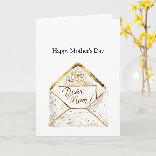 Happy Mother's Day Gold Flower Karte (Gelbe Blume)