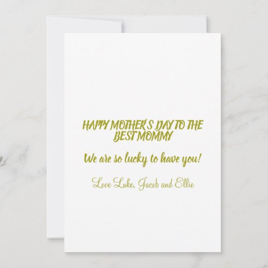 Happy Mother's Day Gold Script Foto Collage Card Einladung (Rückseite)