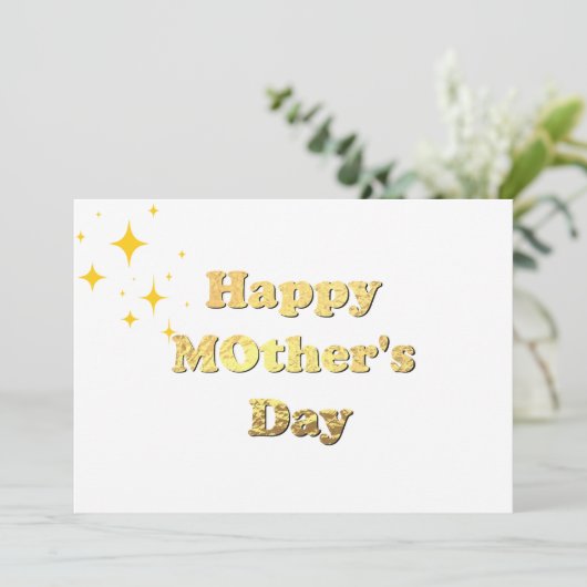 Happy mothers day. Gold simple script calligraphy  (Stehend Vorderseite)