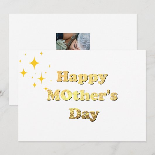 Happy mothers day. Gold simple script calligraphy  (Vorne/Hinten)