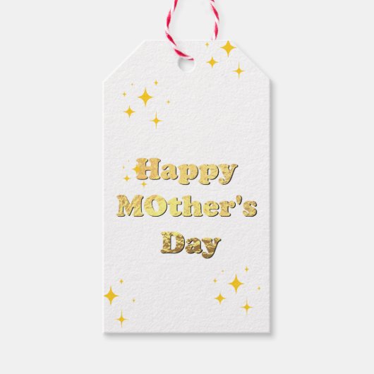 Happy mothers day. Gold simple script calligraphy Geschenkanhänger (Vorderseite)