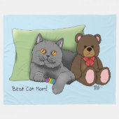 Happy Mother's Day Gray Cat Fleecedecke (Vorderseite (Horizontal))