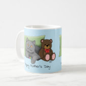 Happy Mother's Day Gray Cat Kaffeetasse (Vorderseite Links)