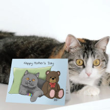 Happy Mother's Day Gray Cat