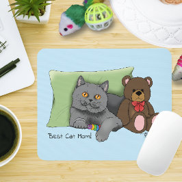 Happy Mother's Day Gray Cat Mousepad
