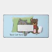 Happy Mother's Day Gray Cat Schreibtischunterlage (Tastatur & Maus)