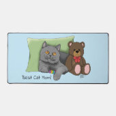 Happy Mother's Day Gray Cat Schreibtischunterlage (Vorderseite)