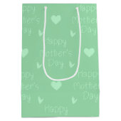 Happy Mother's day green script Mittlere Geschenktüte (Rückseite)