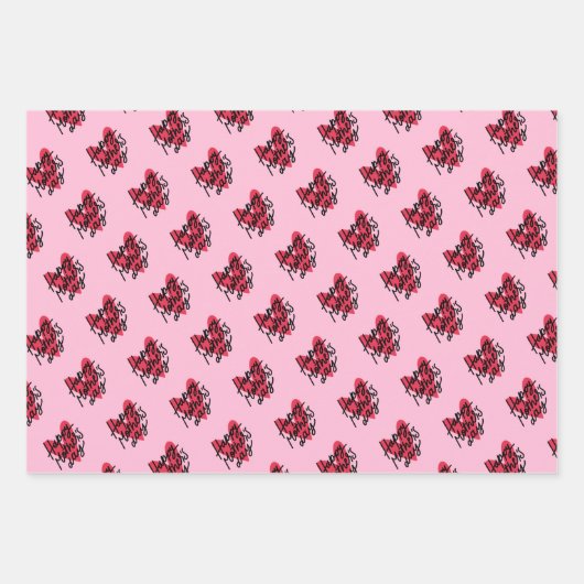 Happy Mother's Day Handlettering Heart Mütter Day Geschenkpapier Set (Vorderseite 2)