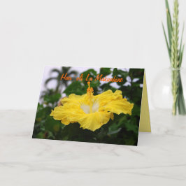 Happy Mother's Day Hawaiian Deep Yellow Hibiskus Karte