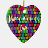 Happy Mother's Day Heart Abstrakt farbenfroh Keramik Ornament (Rechts)