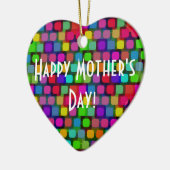 Happy Mother's Day Heart Abstrakt farbenfroh Keramik Ornament (Links)