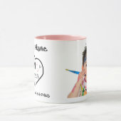 Happy Mothers Day Heart Anpassbare rosa Foto Tasse (Zentrum)