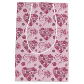 Happy Mother's Day Heart Bouquet Muster Mittlere Geschenktüte (Rückseite)