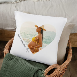 Happy Mother's Day Heart Foto Pillow | Benutzerdef Kissen