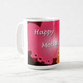 Happy Mother's Day Heart Kaffeetasse (Vorderseite Links)