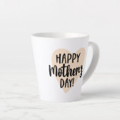Happy Mother's Day Heart Latte Tasse (Rechte Ecke)