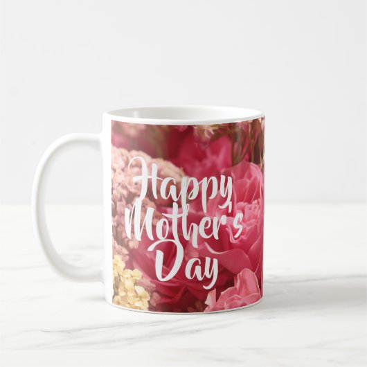 Happy Mother's Day Heart Rose Kaffeetasse (Links)