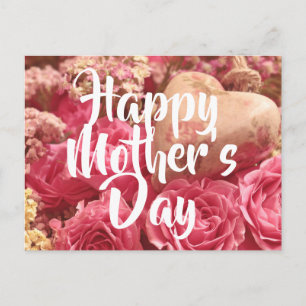 Happy Mother's Day Heart Rose Postkarte