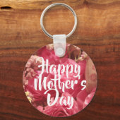 Happy Mother's Day Heart Rose Schlüsselanhänger (Vorderseite)