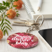 Happy Mother's Day Heart Rose Schlüsselanhänger (Seite)