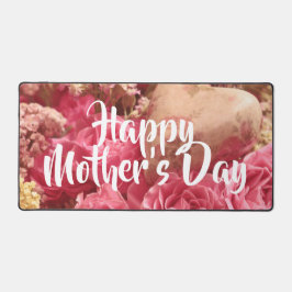 Happy Mother's Day Heart Rose Schreibtischunterlage