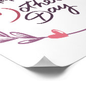 Happy Mother's Day Hearts Floral Wreath Bouquet Poster (Ecke)