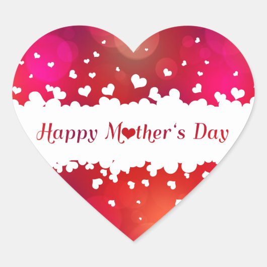 Happy Mother's Day Hearts Herz-Aufkleber (Vorderseite)