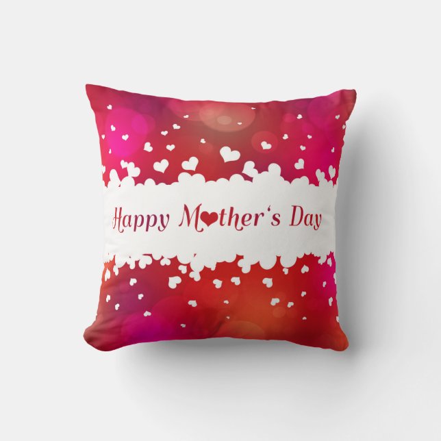 Happy Mother's Day Hearts Kissen (Vorderseite)