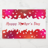 Happy Mother's Day Hearts Lebensmitteletikett (Einzelnes Label)