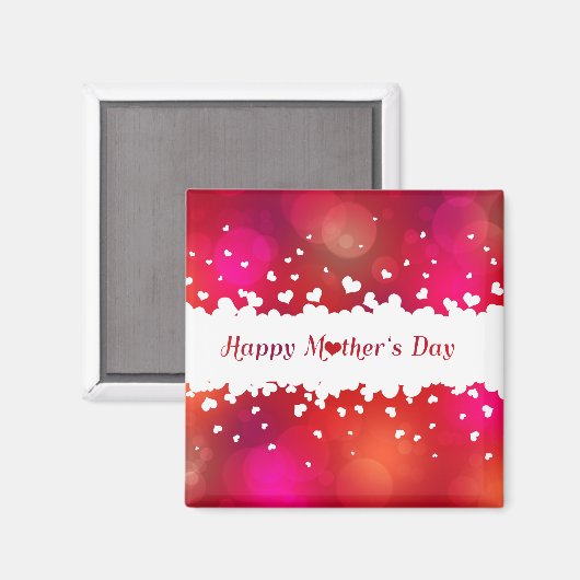 Happy Mother's Day Hearts Magnet (Vorderseite/Rückseite)