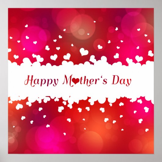 Happy Mother's Day Hearts Poster (Vorne)