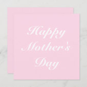 Happy Mother's Day hellrosa Drehbuch elegant chic Mitteilungskarte (Vorne/Hinten)