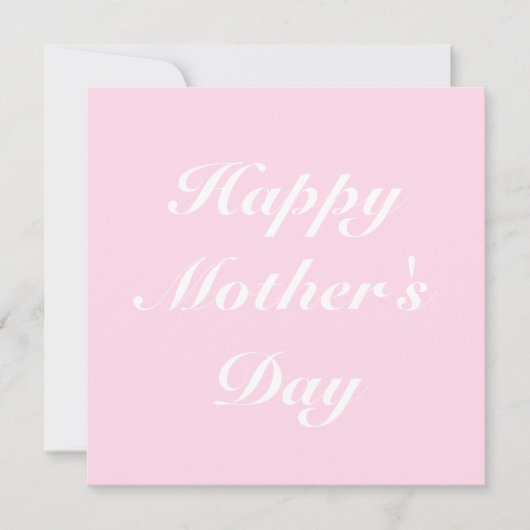 Happy Mother's Day hellrosa Drehbuch elegant chic Mitteilungskarte (Vorderseite)
