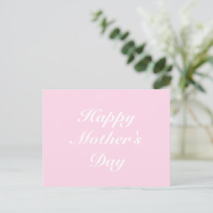 Happy Mother's Day hellrosa Drehbuch elegant chic Postkarte