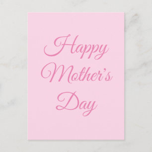 Happy Mother's Day hellrosa Drehbuch elegant Postkarte