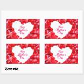 Happy Mother's Day - Herz geformt Rose Petals Rechteckiger Aufkleber (Blatt)