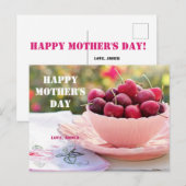 Happy Mother's Day hübsch Cherries Obst Mama Postkarte (Vorne/Hinten)