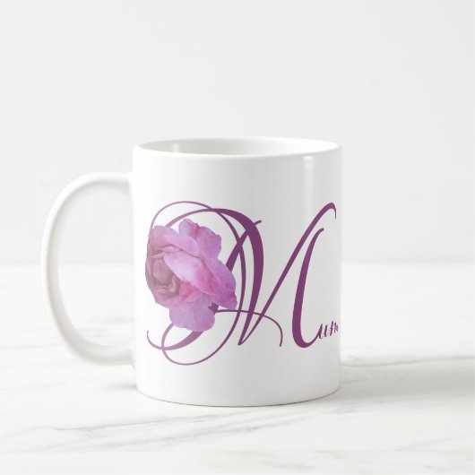 Happy Mother's Day hübsch rosa Rosa Blumengestein Kaffeetasse (Links)