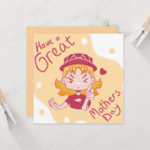 Happy Mothers day. Karte (Vorderseite/Rückseite Beispiel)