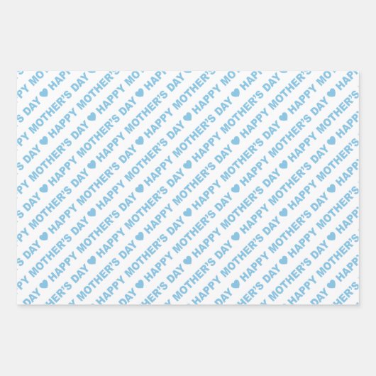 Happy Mother's Day Light Blue and White Geschenkpapier Set (Vorderseite 2)